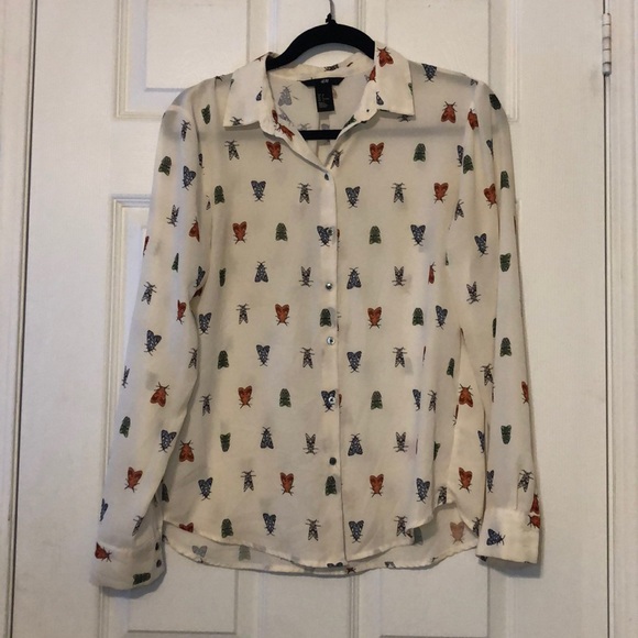 MOTH BUTTON UP - Picture 1 of 3